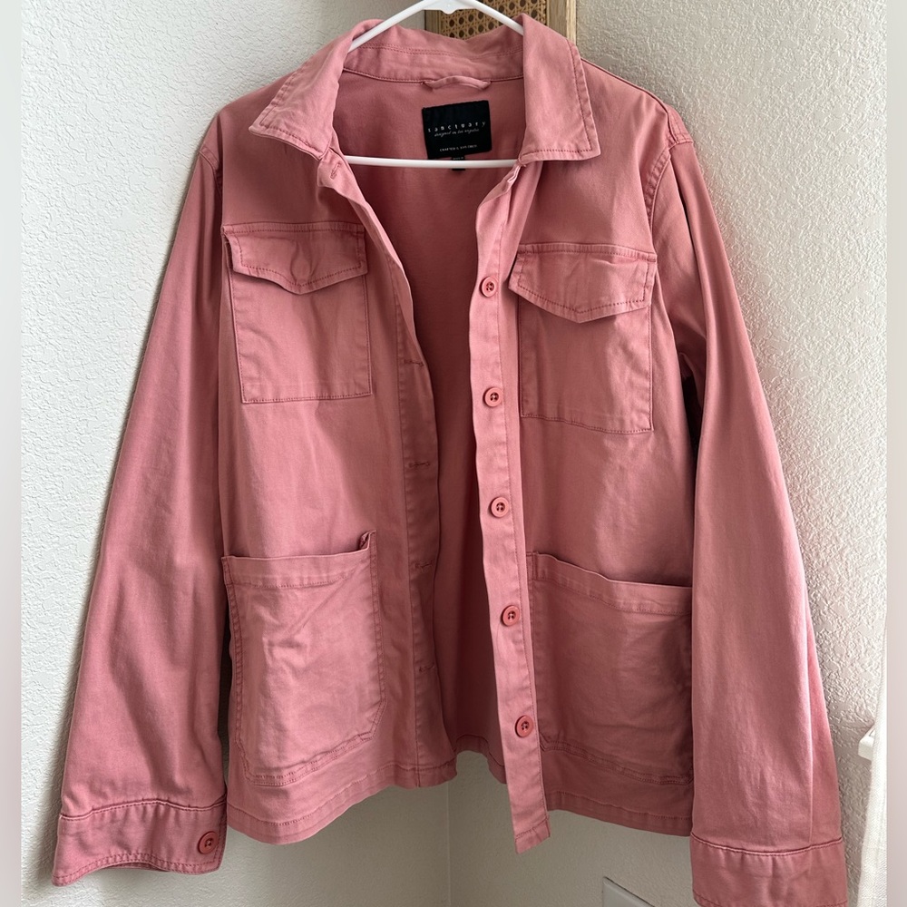Thrifted Santuary light pink button up collar jacket